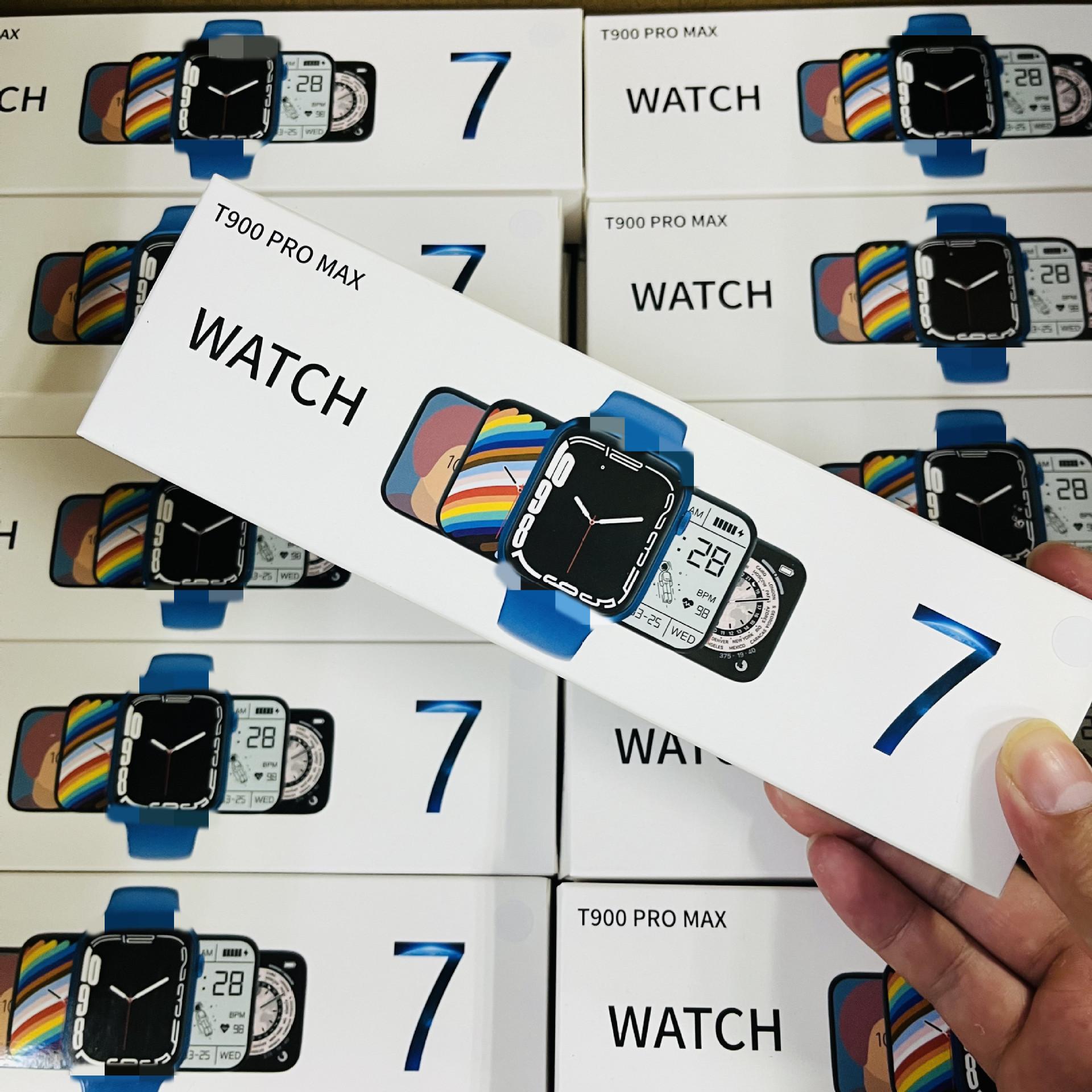 2022 new t900 pro max smart watch double button rotation button hd screen custom wall heart rate