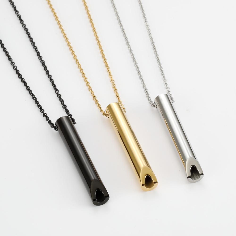 528hz meditation whistle samma-sati pendant stainless steel vacuum necklace adjust breath relieve anxiety in stock