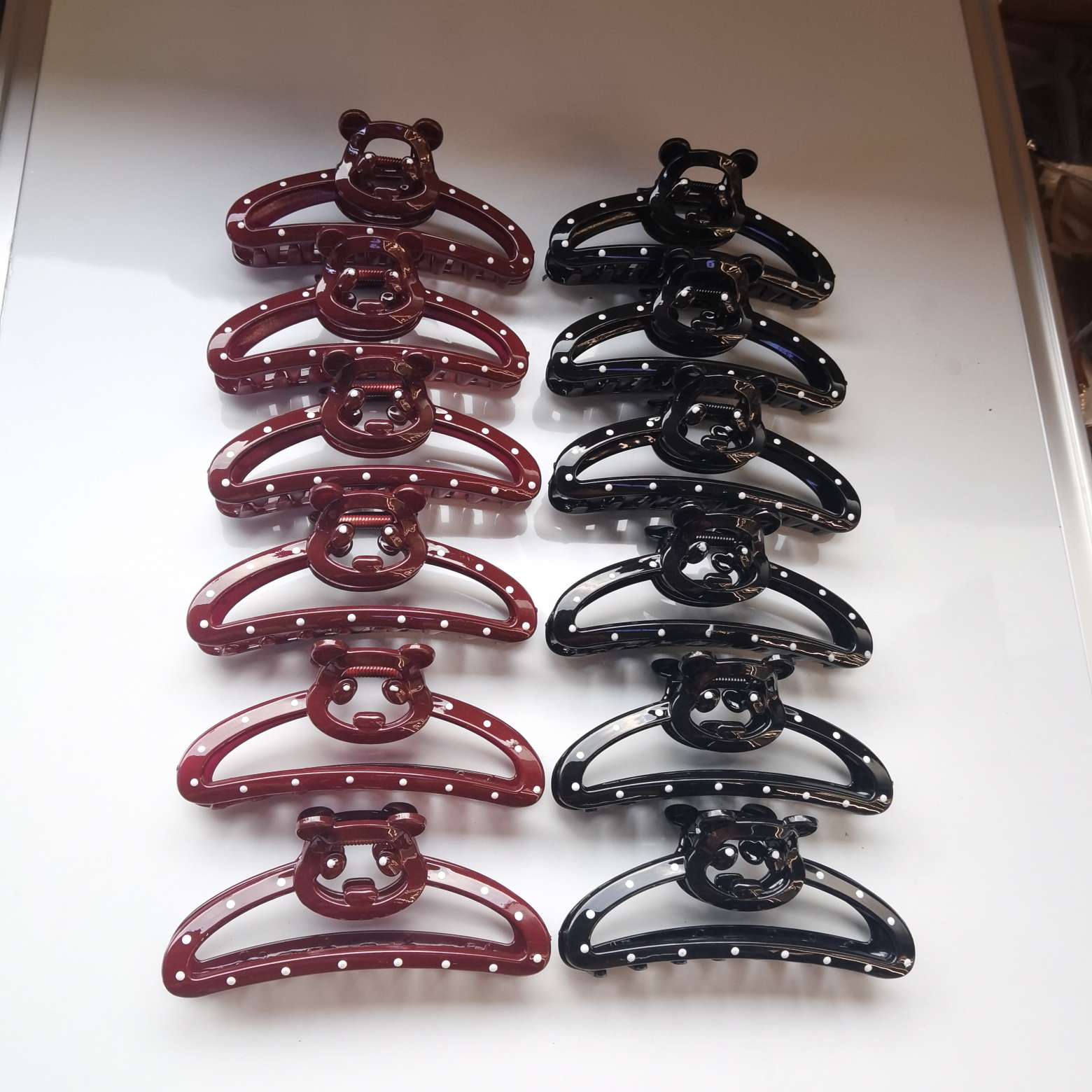 11 cm black and red oil-dripping hairpin detail image 3