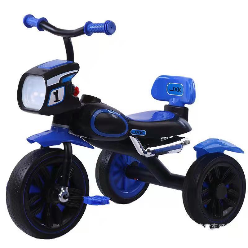 back seat household tricycle with baby outdoor balance bicycle blue bicycle children's bicycle