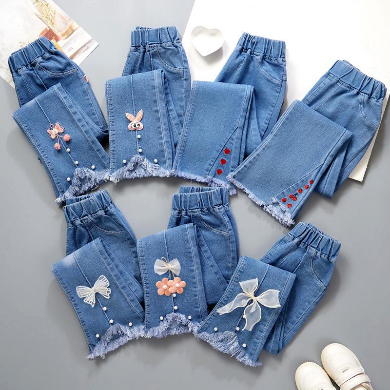 children's clothing girls' jeans spring and autumn 2024 new western style medium and big children korean style girls flared pants children's pants fashion