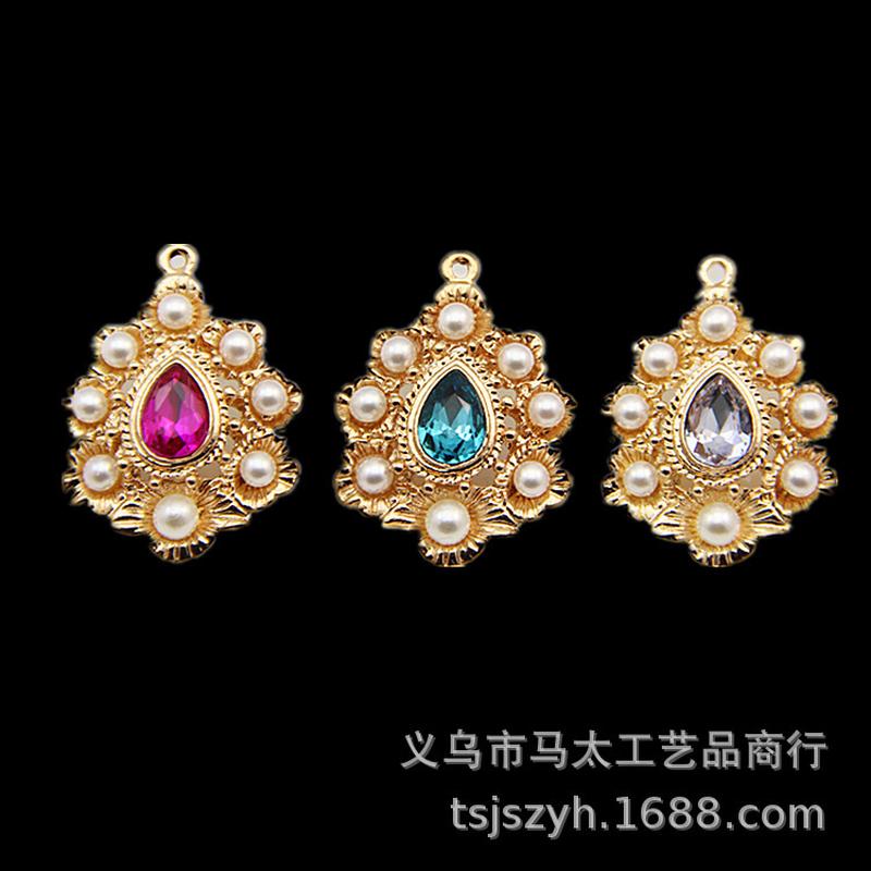 korean and japanese pearl crystal water drop pendant bracelet necklace charm jewelry all-match diy alloy accessories