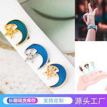 cross-border smart watch accessories for apple iwatch silicone strap decoration buckle stud ring alloy dripping moon