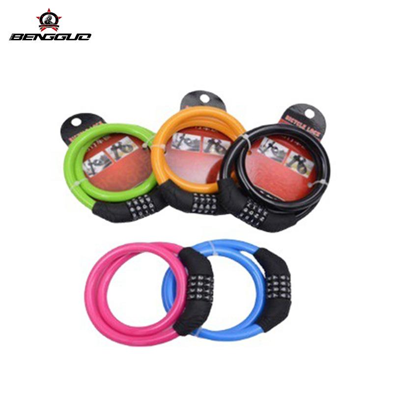 bicycle four-digit password lock mountain bike portable anti-theft color lock dead fly bicycle cycling fixture