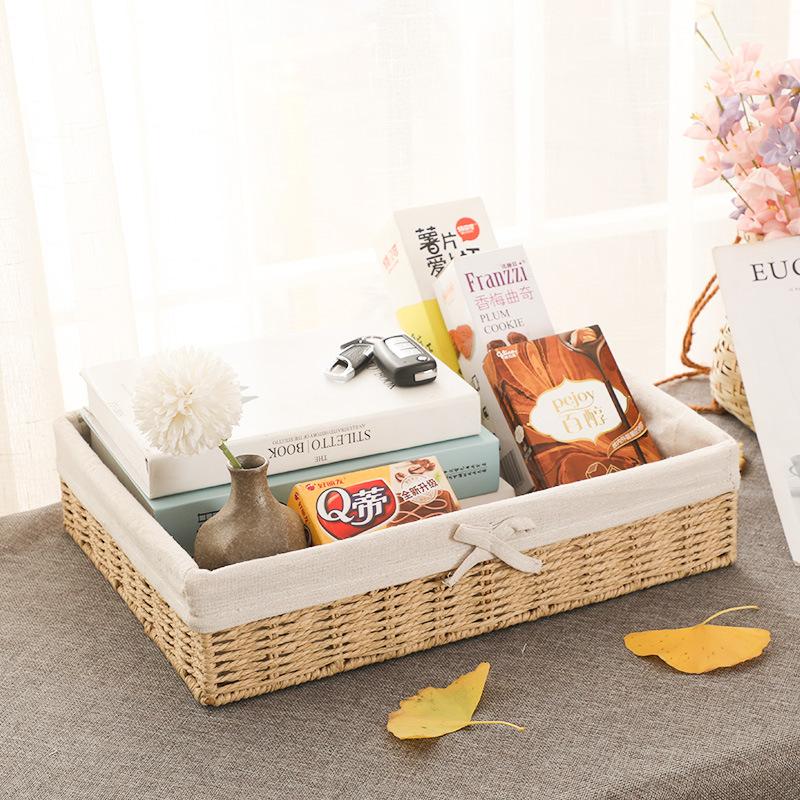Storage Basket Desktop Snack Storage Basket Storage Basket Rattan Basket Sundries Snack Storage Knitted Basket Storage Box