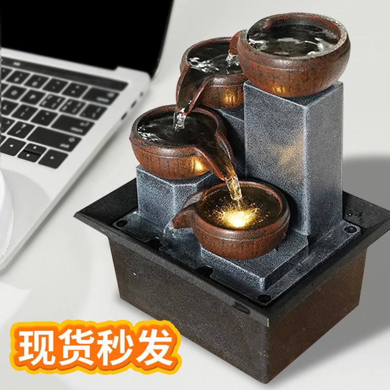 Home Decor Desktop Flowing Water Ornaments Office Decoration Desk Fountain Amazon Cross-Border Delivery