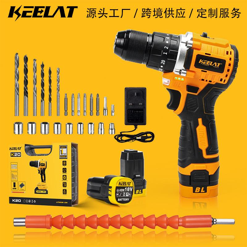 keet lithium electric screwdriver multi-function rechargeable drill 18v electric hand drill electric tool kit