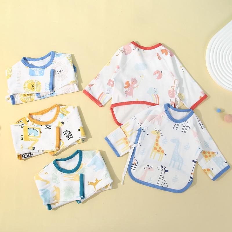 baby clothes baby clothes semi-back clothing spring and autumn cotton baby pajamas cotton four seasons top newborn clothes