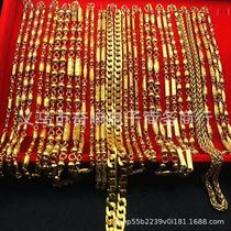 stall local gold men's alluvial gold necklace gold-plated imitation golden king gold 8\6\4mm bamboo necklace hexagonal necklace
