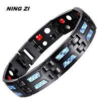 exclusive for cross-border magnet bracelet carbon fiber bracelet stainless steel steel bracelets men's bracelet factory wholesale