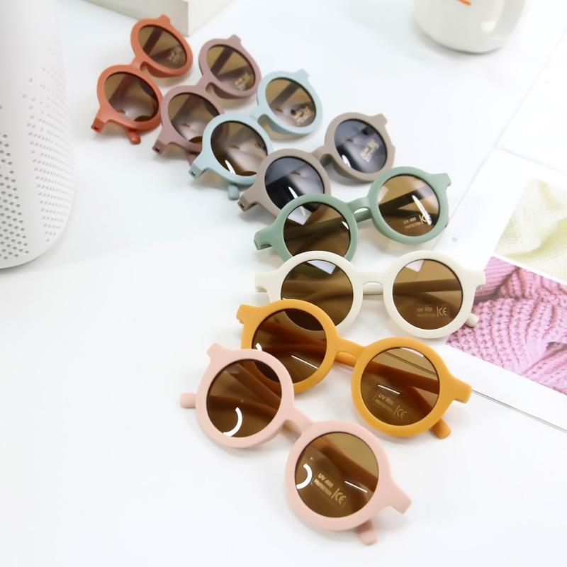 korean style baby round frame sunglasses personalized boys uv400 uv protection glasses fashion baby girl frosted sunglasses