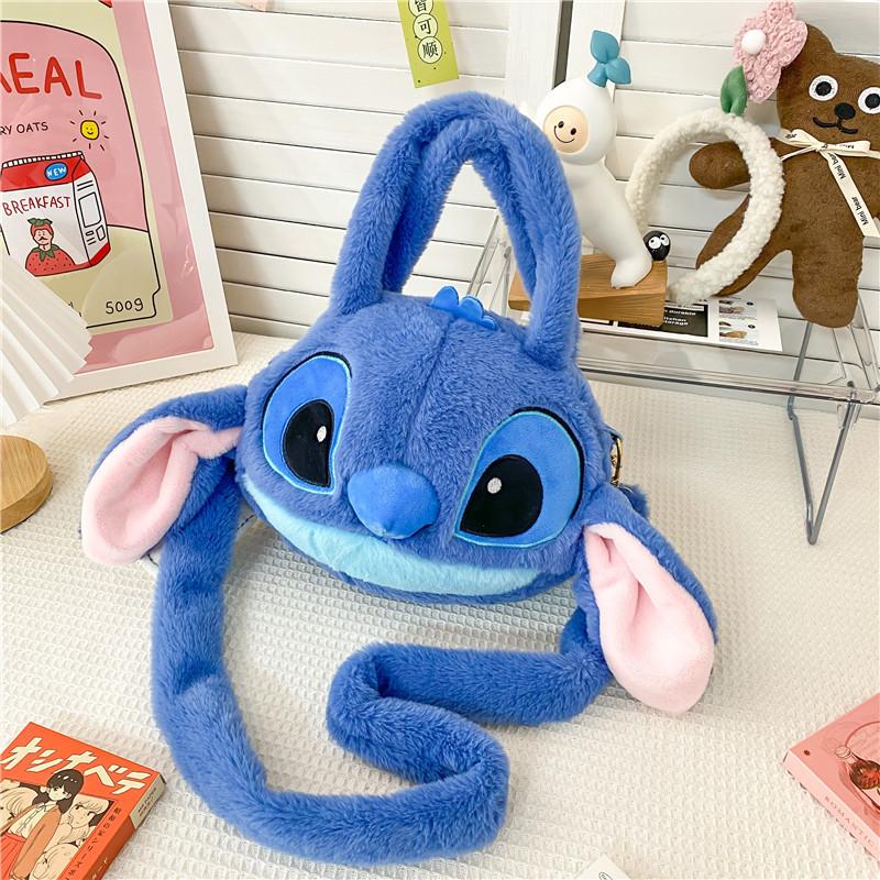 cartoon cute stitch plush doll bag toy toy bag soft girl women bag handbag one-shoulder crossboby bag