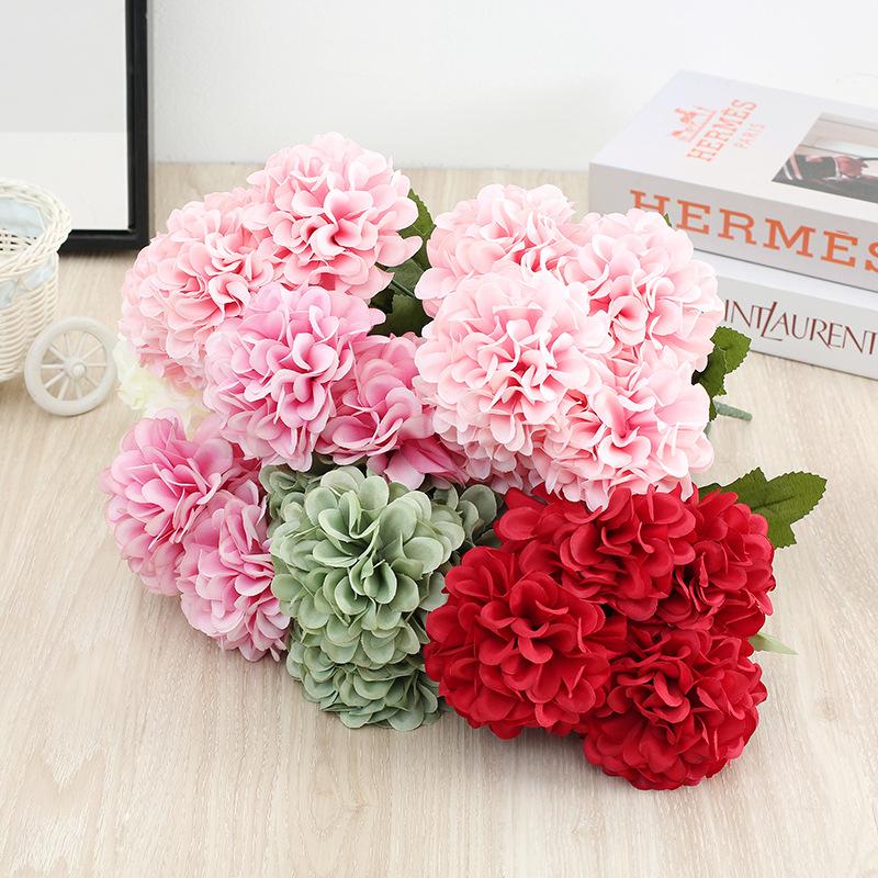 Artificial Flower Cysanthemum European Peony 5-Head Dandelion Wedding Decoration Home Decor Floriculture Flower Arrangement Desktop Decoration