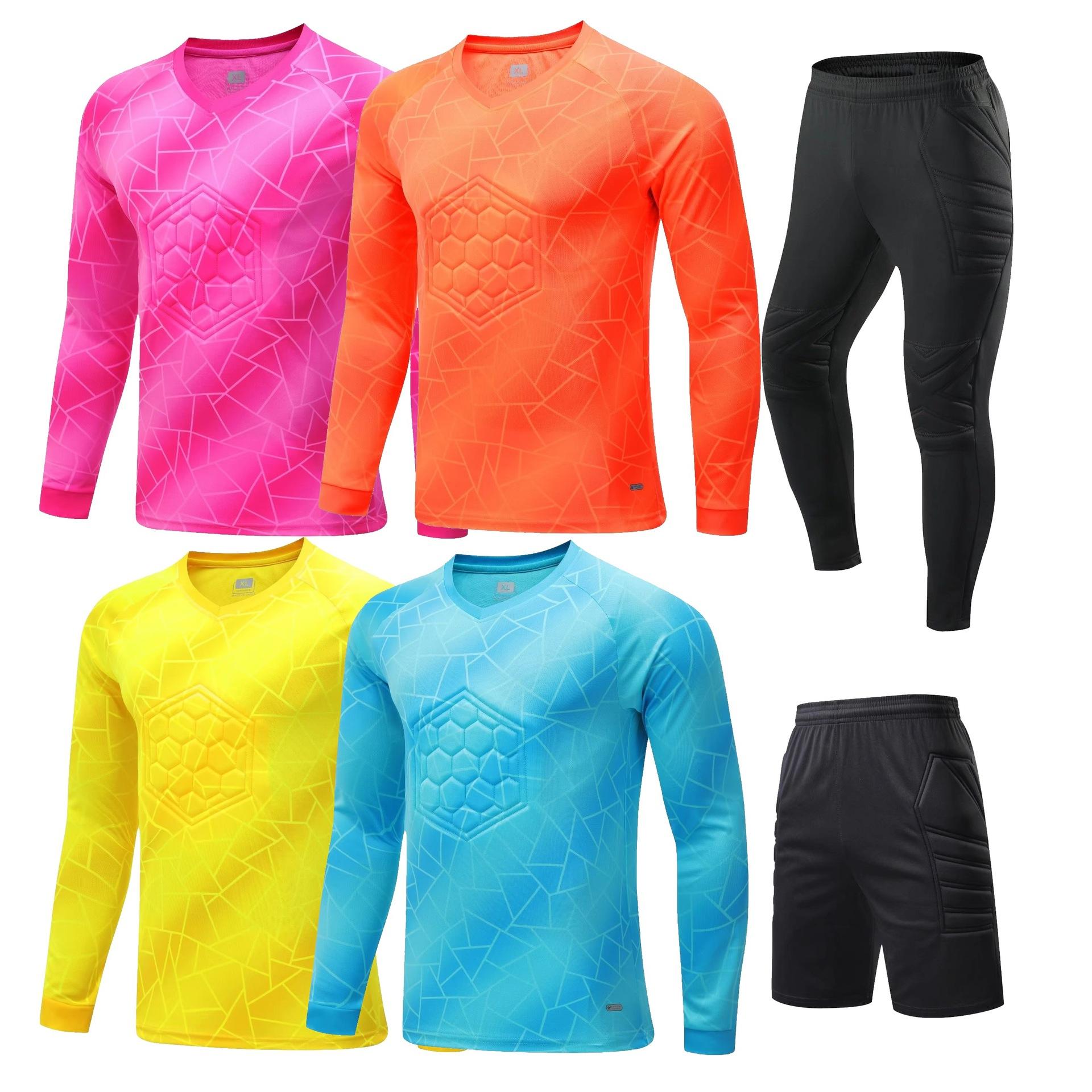football goalkeeper clothes door uniform suit male adult long sleeve sponge pad full set of training team uniform gantry uniform