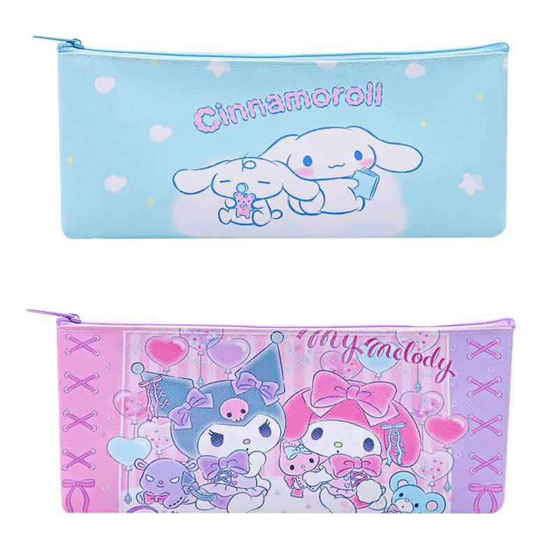 Cartoon Sanrio Sanrio Pencil Case Clow M Melody Pu Single-Layer Stationery Bag Stationery Storage Bag