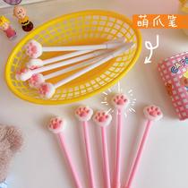 korean style cute girl heart soft cute cat's paw pen pink kitten paw gel pen signature pen student writing pen cute