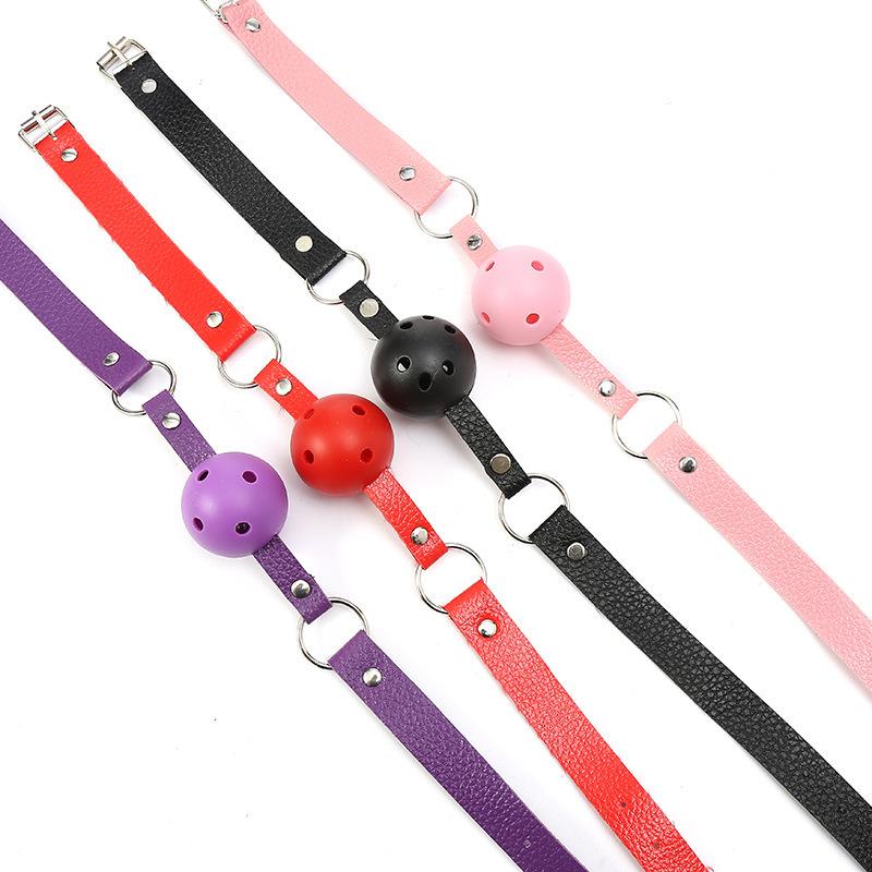 sex toys sm mouth ball lychee pattern leather with holes ball gag couple flirting binding alternative sex toy