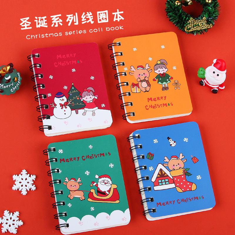 a7 christmas flip coil notebook student portable pocket notebook office notepad diary book christmas gift
