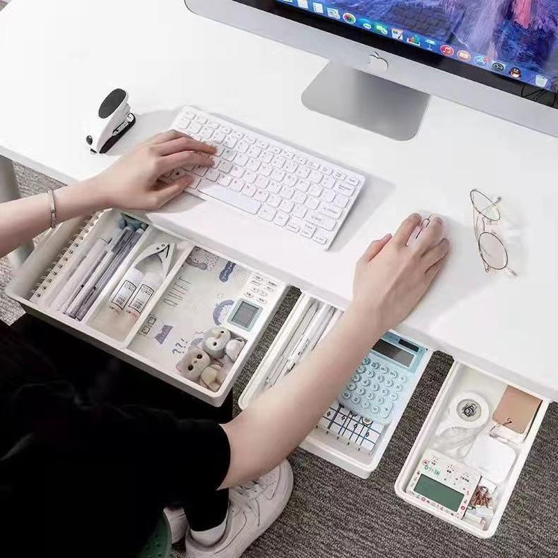 drawer-type storage box adhesive table small drawer punch-free self-adhesive drawer office finishing box cosmetics