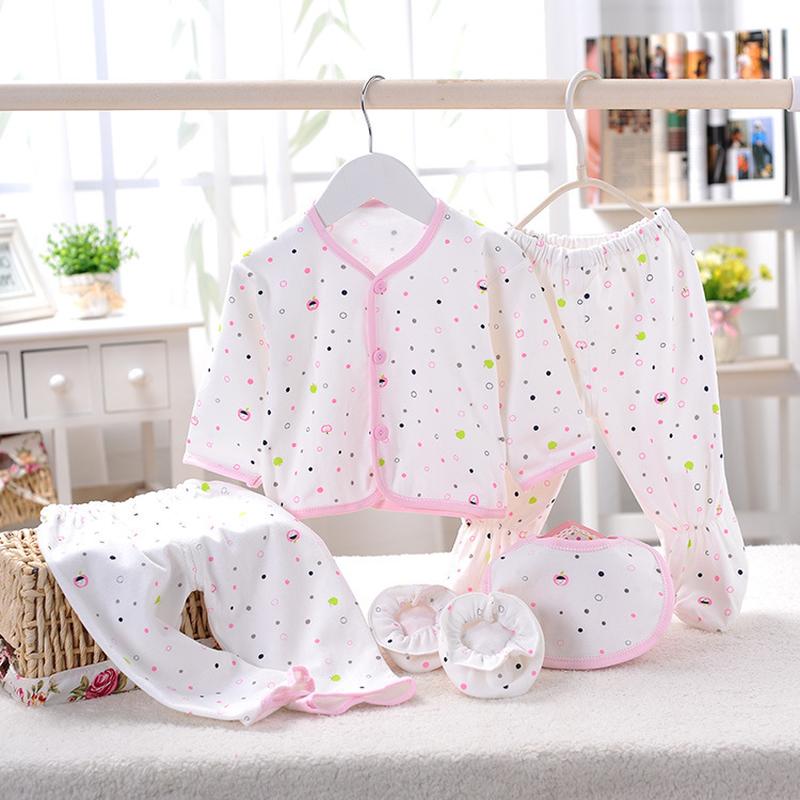 Foreign Trade Pure Cotton Baby Clothes Unisex Baby Underwear Suit Cotton Clothes Five-Piece Set