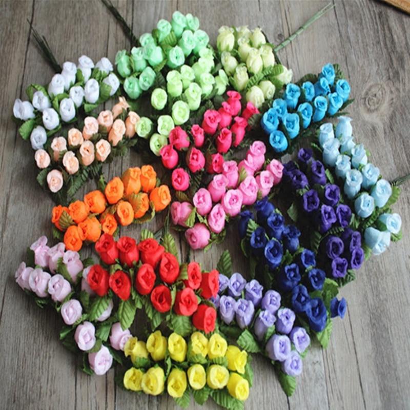 new diy headdress making artificial flowers garland material mini pomegranate blossom bouquet a bunch of 12 flowers
