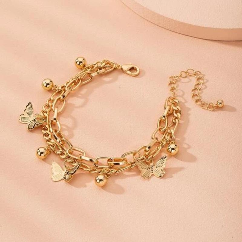 european and american popular bracelet ins fashion bracelet butterfly bracelet simple set bracelet wholesale tassel bracelet