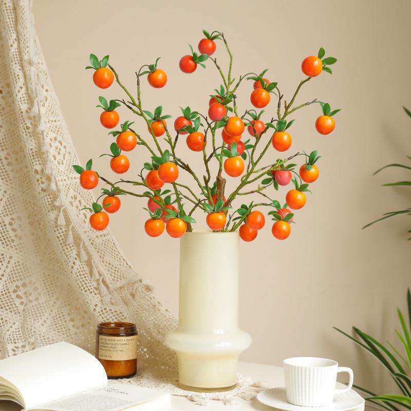 high quality simulation old duck diospyros armata chinese new year festival home decor floriculture fake flower simulation persimmon