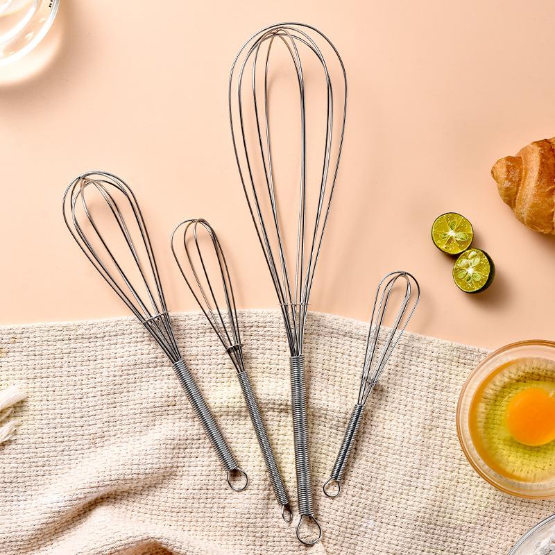 430 Stainless Steel Mini Spring Handle Manual Eggbeater Small Egg Blender Cream Blender