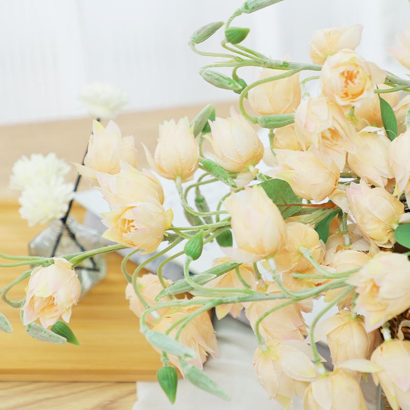 Artificial Flower And Artificial Plant Nordic High-End Artificial Flower Campanula Flower Silk Flower Fake Flower Home Homestay Living Room Desktop Flower Arrangement Decoration Silk Flower Wedding