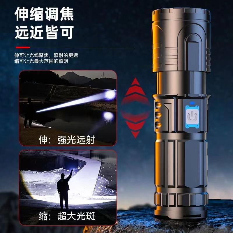 cross-border power torch can be usb power bank led super bright self-defense outdoor household hiking patrol long endurance photo Application Scenario
