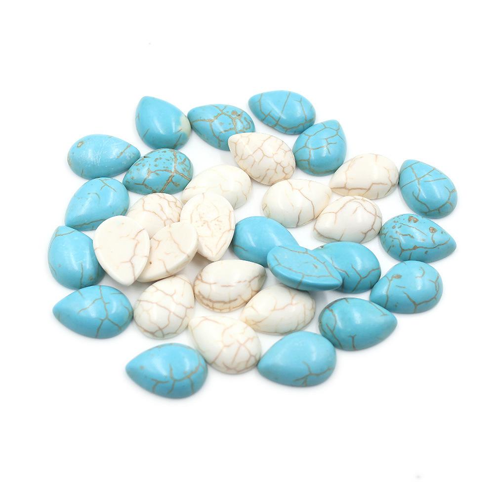 turquoise ring gem flat plain surface melon seed-shaped synthetic thread pine drop-shaped patch jewelry inlaid assistant stone diy accessories