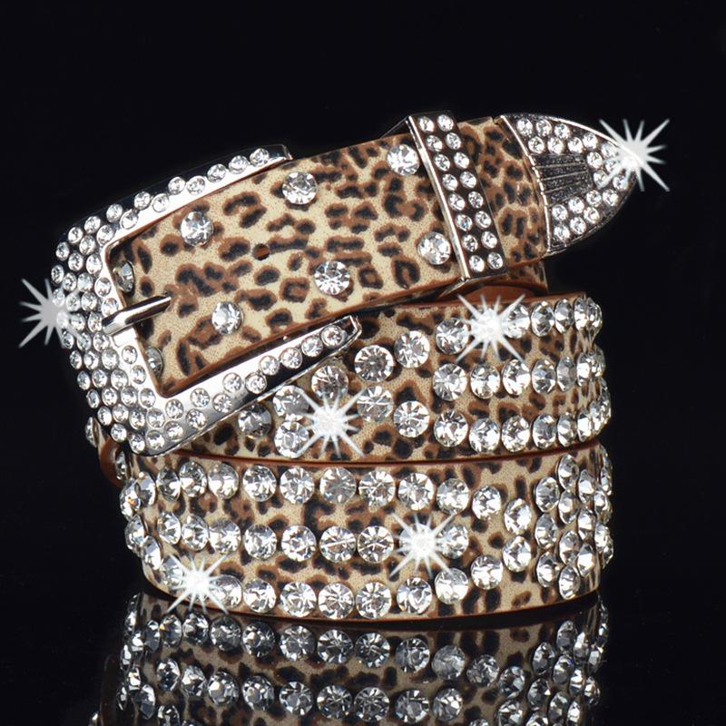 new full diamond women's belt jeans with pin buckle fashion rhinestone belt skirt in stock wholesale