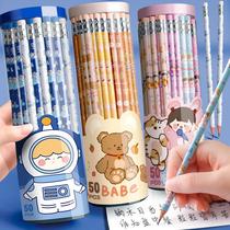 kabaxiong pencil for pupils cartoon triangle pole wood pencil correct grip position children's log pencil barrel