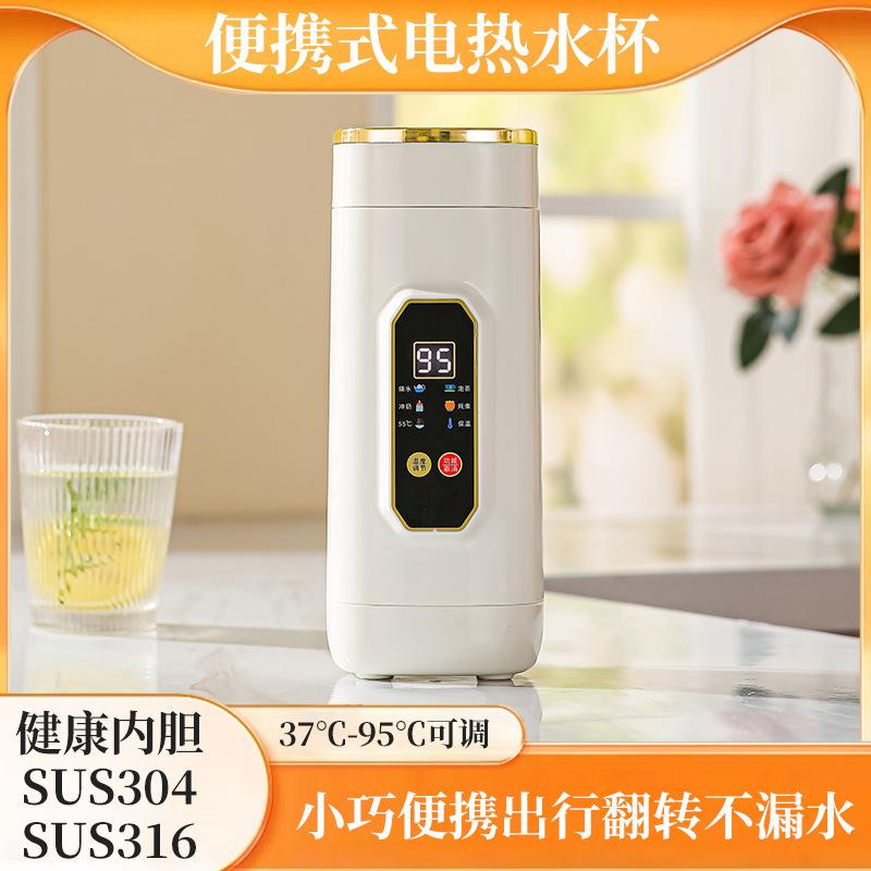 Multifunctional Water Boiling Cup Portable Plug-in Kettle Thermal Fsk Electric Heating Cup Vacuum Cup Travel Electric Kettle