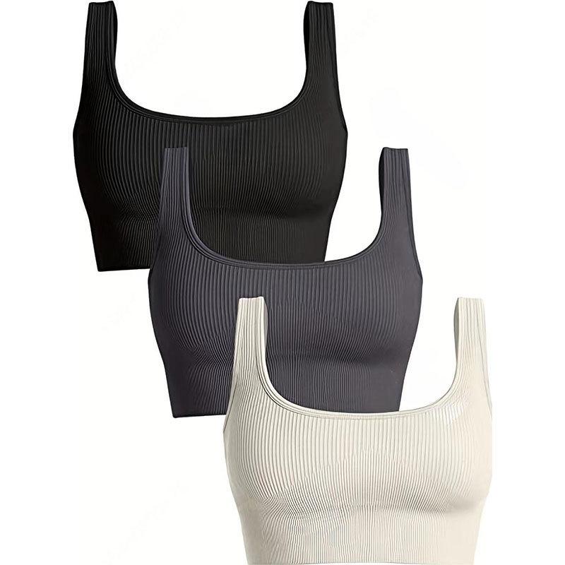 european and american thread yoga underwear u-shaped seamless knitted sports workout yoga vest underwear bra for women