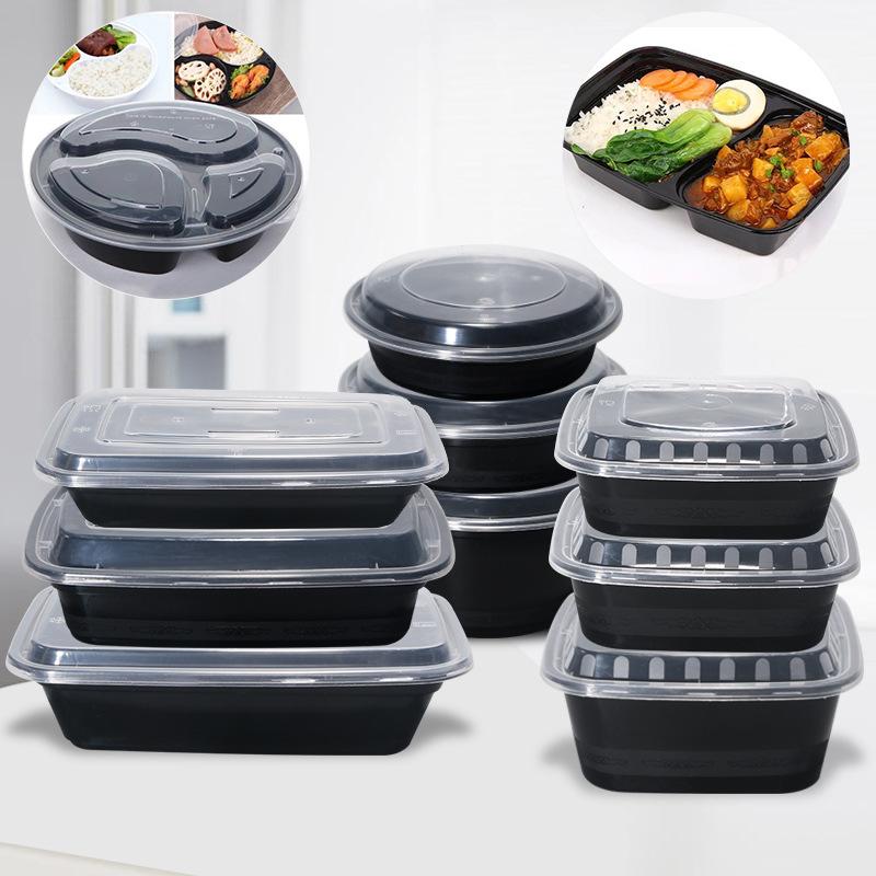 F750 American Lunch Box round High Lid Disposable Lunch Box Takeaway Lunch Box Packaging Bowl American Takeaway Packing Box