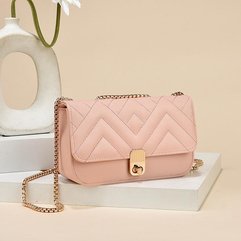 [source manufacturer] high-grade water ripple bag ladies new square mobile phone bag trendy one-shoulder messenger bag