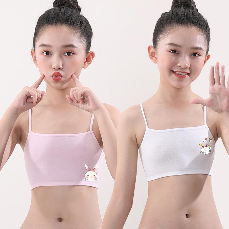girls children's underwear development period vest junior high school and elementary school students girl older kid's 10-13-15 years old pure cotton bra