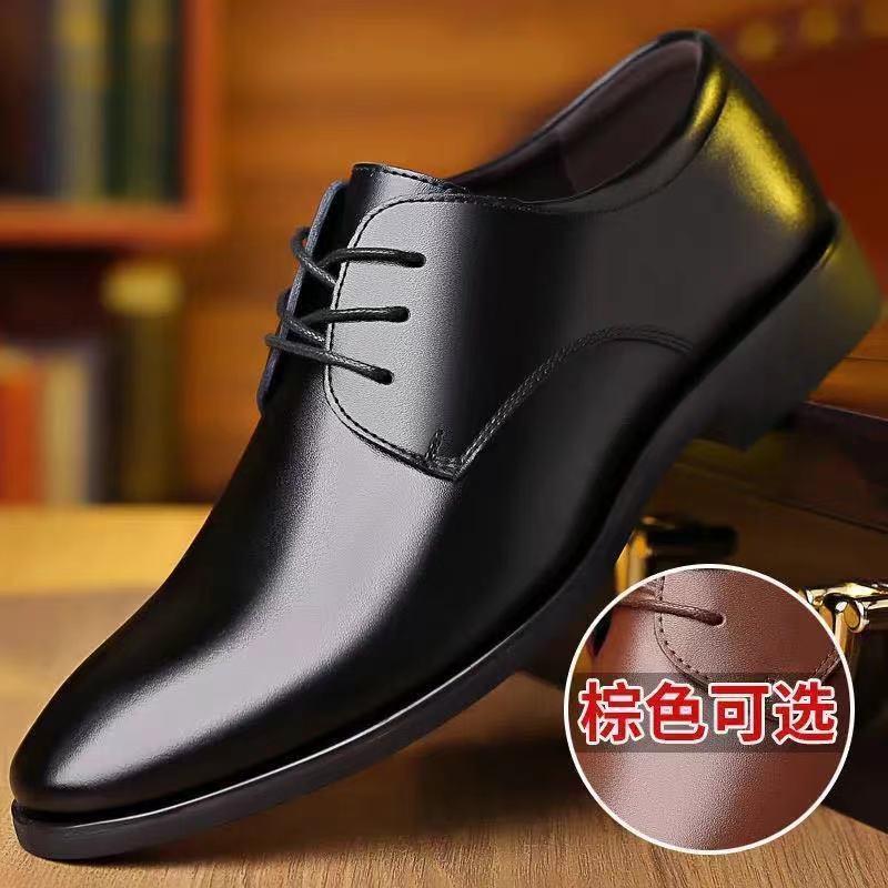 men's leather shoes in stock business formal wear casual shoes british men youth wedding bridegroom black suit breathable shoes