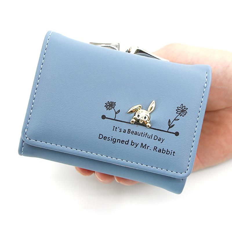 New Korean Style Women's Tee-Fold Wallet Women's Wallet Coin Purse Card Holder Clutch rge Bill Holder Photo Holder Women's Bag