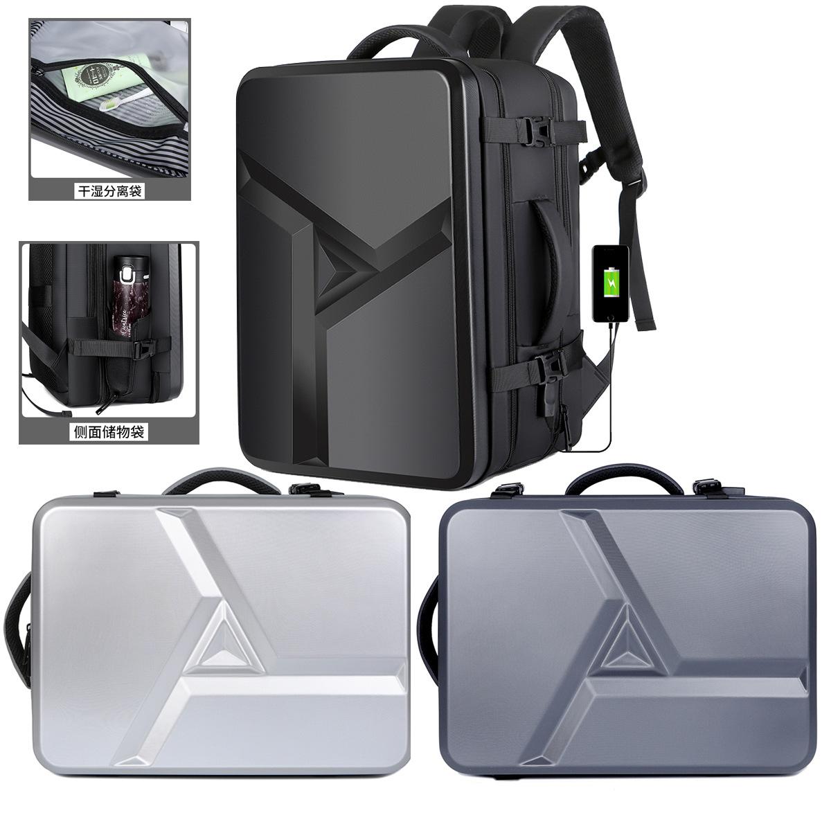 large capacity backpack hard case backpack fashion schoolbag laptop bag 17-inch laptop bag wet and dry separation package
