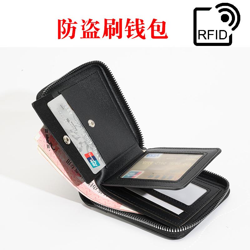 rfid anti-theft swiping cross-border retro coin purse men fashion brands wallet horizontal two fold short-length wallet anti-magnetic