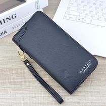 wallet women's long zip wallet women's simple wallet large-capacity handbag lychee pattern soft leather wallet mobile phone bag
