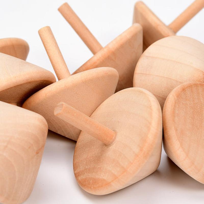 Wooden Top Traditional Nostalgic Toy Children's Wooden Log Rotating Gyro Novelty Toy Toy Wood Color