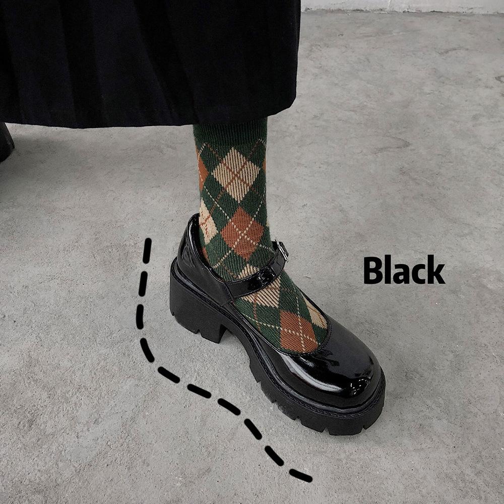fan japanese mary jane women's thick-soled college pumps 2023 spring and summer new retro british style small leather shoes women's shoes