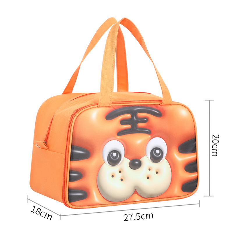 Cute bento bag, small handbag, portable, rectangular expansion cartoon lunch box bag, office worker insulated lunch box bag detail image 5
