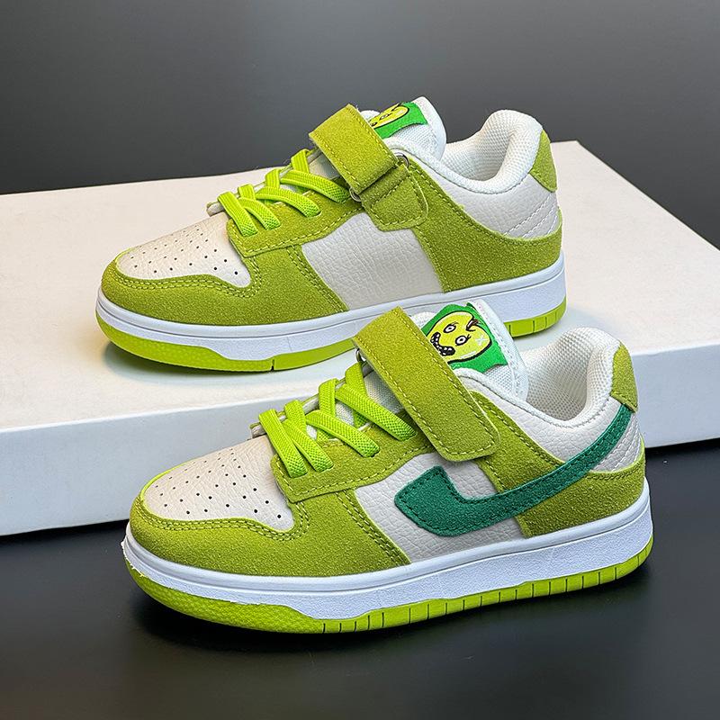 children's shoes boy shoes spring and autumn 2024 new boys sneaker rotating buckle children's sneakers all-matching white shoes