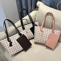 printed checks tote bag 2023ladies handbag large capacity shoulder bag female korean new shopping bag