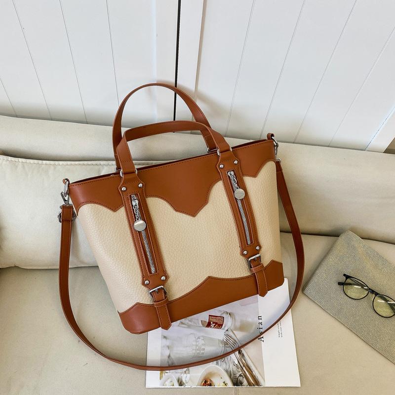 fashion colorblock foreign trade large capacity tote bags for women new autumn and winter women's bags popular ladies shoulder tote