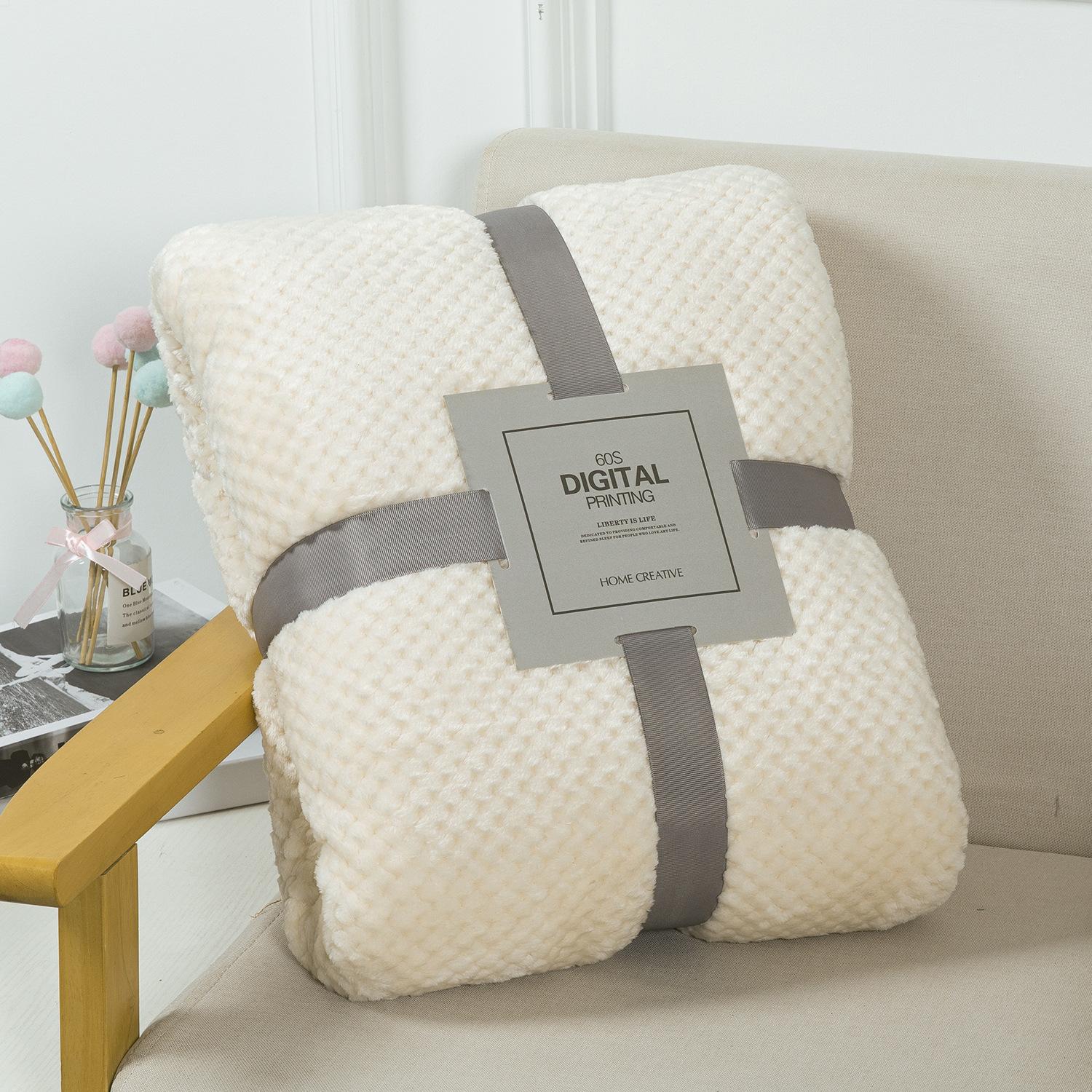 blanket blanket velvet blanket winter solid color flannel pineapple plaid blanket cross-border sofa cover car nap blanket